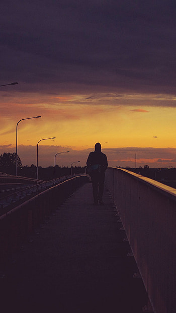 A Walk In The Dark, dark, walk, man HD phone wallpaper