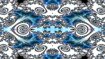 Trippy Psychedelic Fractal, trippy, psychedelic, aesthetic, blue, white, Abstract, fractal, abstract blue HD wallpaper