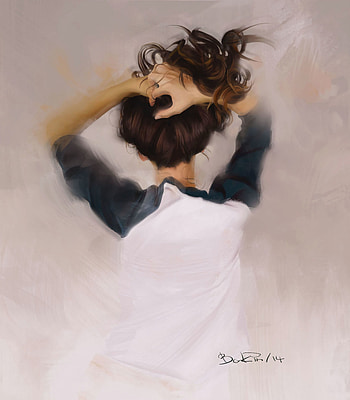 Art, Hands, Girl, Hair HD phone wallpaper