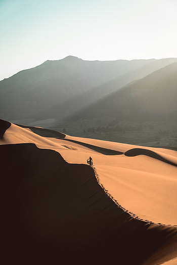 Nature, Sand, Desert, Human, Person, Traces, Dune HD phone wallpaper
