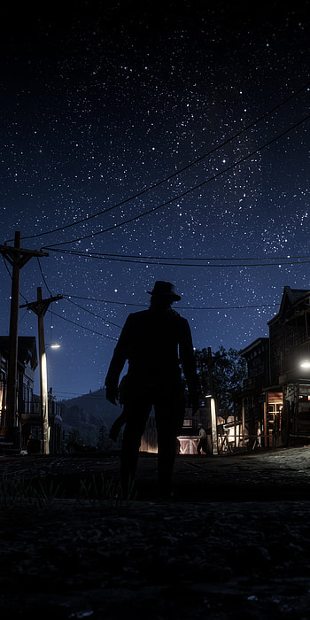 Red Dead Redemption 2 / Starry Night, video game, Red Dead Redemption 2 HD phone wallpaper