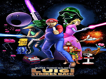 mario galaxy, videogame, mario, nintendo, wii, dk, link, rob, video game, princess peach, luigi, kirby HD wallpaper