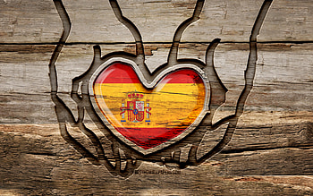 I love Spain, , wooden carving hands, Day of Spain, Flag of Spain, creative, Spain flag, Spanish flag, Spain flag in hand, Take care Spain, wood carving, Europe, Spain HD wallpaper