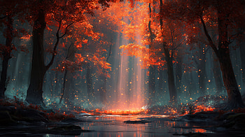 Enchanted Autumn Sun — Magical Forest, sunlight, magical forest, landscape HD wallpaper