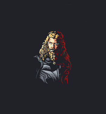 Thor in beard, blonde, art HD phone wallpaper