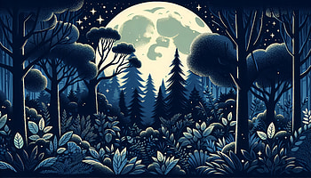 Moonlit Forest: A Stunning Ultra, moonlit forest, moon, forest, night, nature HD wallpaper