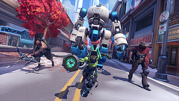 McCree, Hanzo Overwatch , Dynamic artwork, Epic showdowns HD wallpaper