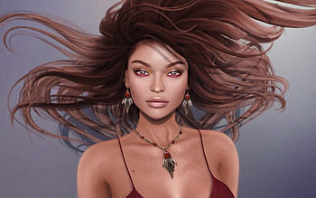 Beauty, jewel, wind, rendering, fantasy, face, girl, luminos HD wallpaper