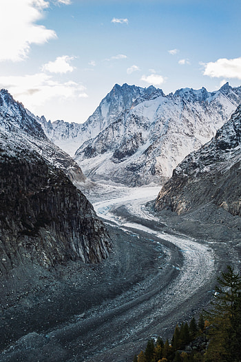Landscape, Nature, Mountains, Snow, View From Above, Road HD phone wallpaper