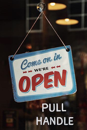 Words, Inscription, Nameplate, Plate, Text, Open, It's Open, Showcase HD phone wallpaper