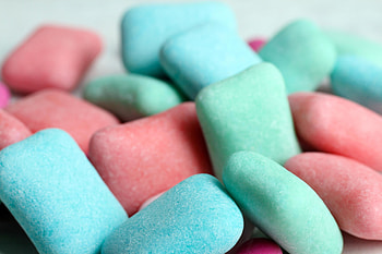 Chewing gum, Bubble-blowing fun, Sticky and chewy, Burst of refreshing flavor HD wallpaper