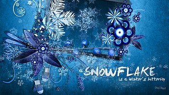 Winters Butterfly, blue, winter, mittons, firefox persona, berries, snowflakes, swirls, vector, ice HD wallpaper