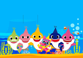 Cartoon Baby Shark , Bear Riding Shark HD wallpaper