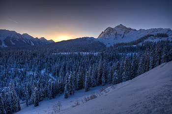 Winter, Nature, Trees, Mountains, Snow HD wallpaper