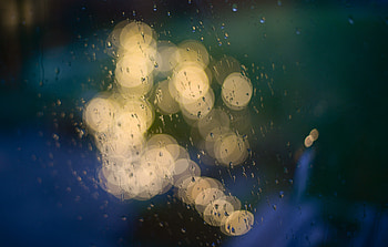 Rain drops, surface, bokeh, glass HD wallpaper