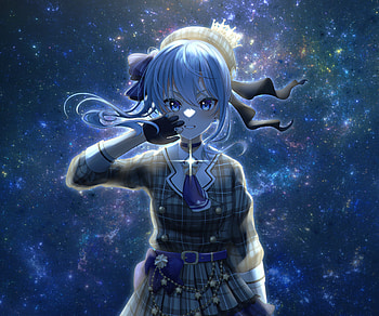 Hoshimachi Suisei, hololive, Hoshimachi Suisei, Anime, Virtual Youtuber HD wallpaper