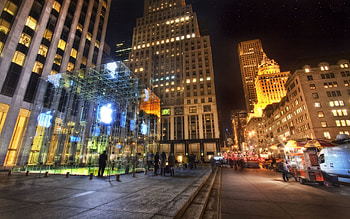 Cities, Apple, Night, Building, r, New York, Offices HD wallpaper
