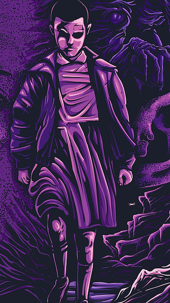 Stranger Things 4, Purple Background HD phone wallpaper