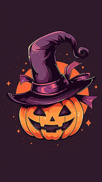 Halloween Pumpkin Witch Hat, holiday, halloween HD phone wallpaper