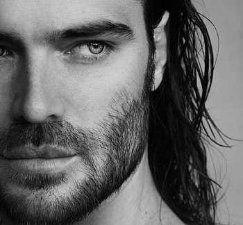 Giulio Berruti, white, black, man, actor, face, bw, people HD wallpaper