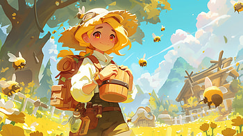 Anime Beekeeper with Bees, bee, beekeeper, Anime, bees, Farming HD wallpaper