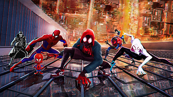 Spider-Man Into the Spider-verse, spider man, Miles Morales, Peter Parker, Gwen Stacy, Spider-Ham HD wallpaper