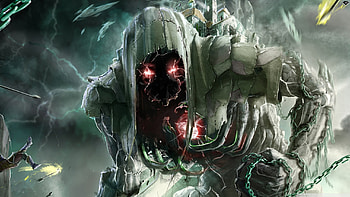 demon, chain, arrow, skeleton HD wallpaper