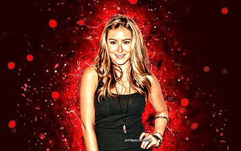 Alexa PenaVega, , red neon lights, american singer, music stars, Karla Camila Cabello Estrabao, american celebrity, Alexa Ellesse Vega, creative, Alexa PenaVega HD wallpaper