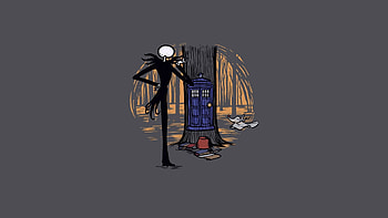 minimalistic Â· TARDIS Â· The Nightmare Before Christmas HD wallpaper