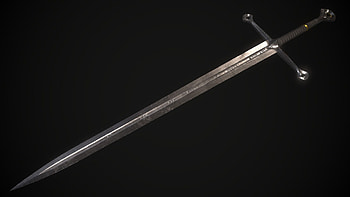 Anduril Sword, ArtStation creation, Patrick Faulkner, Fantasy blade HD wallpaper