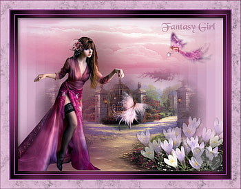 FANTASY GIRL, FEMALE, FLOWERS, CAGE, FANTASY HD wallpaper