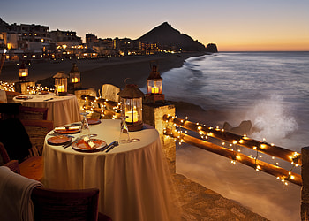 Nature, Lights, Coast, Evening, Table, View, Garland, Dinner, Supper, Restaurant HD wallpaper