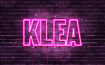 Klea, , with names, female names, Klea name, purple neon lights, Klea Birtay, Happy Birtay Klea, popular italian female names, with Klea name HD wallpaper