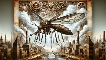 Steampunk Mosquito, mosquito, steampunk, insect, machine, industrial HD wallpaper