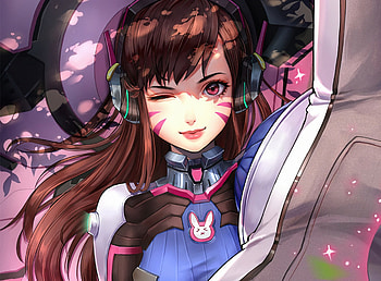 D.VA, overwatch, 2020, beautiful game character, fan art HD wallpaper