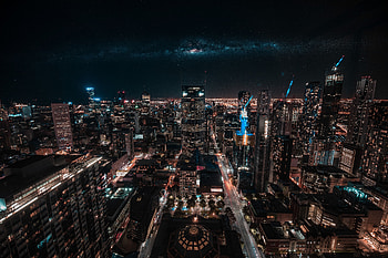 Cities, Night, View From Above, Skyscrapers, Australia, Melbourne HD wallpaper