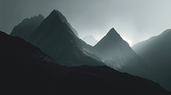Earthbound Peaks — Ultra, earth, mountain, fog, valley, landscape HD wallpaper