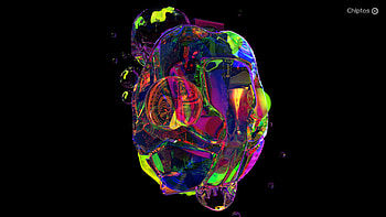 Chiptos X Robot Psychedelic Computer PC Case NFT Glass Motherboard Background, psychedelic, glass, robot HD wallpaper