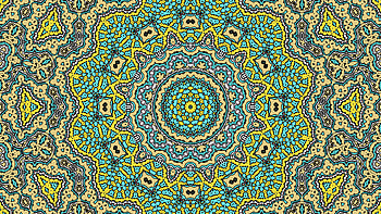 Blue Yellow Black Fractal Pattern Circles Lines Shapes Abstract HD wallpaper