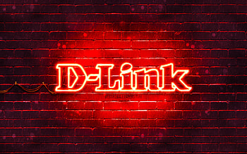 D-Link red logo, , red brickwall, D-Link logo, brands, D-Link neon logo, D-Link HD wallpaper