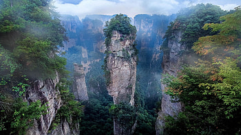 nature, Landscape, Mist, National Park, Mountain, Cliff, Avatar, Morning, China / and Mobile Backgrounds HD wallpaper