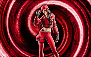 Ruby, red grunge background, Fortnite, vortex, Fortnite characters, Ruby Skin, Fortnite Battle Royale, Ruby Fortnite HD wallpaper