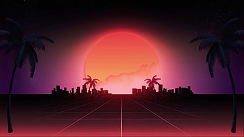 Retrowave Road To City , retrowave, artist, artwork, digital-art HD wallpaper