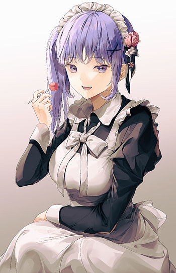Anime, Art, Girl, Lollipop, Maid, Housemaid HD phone wallpaper
