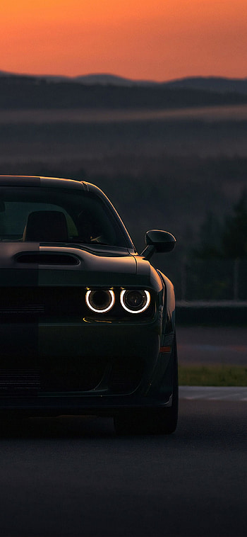 Dodge Challenger , Black Dodge Challenger HD phone wallpaper