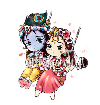 File Cute Shri Radha Krishna Kawaii Anime Radha Krishna, Cute Krishna HD phone wallpaper