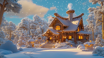 Warm and Cozy Snow Lodge -, snow, lodge, Warm and Cozy HD wallpaper