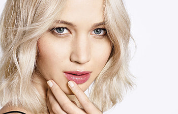 Jennifer Lawrence, white, blue eyes, blonde, girl, actress, hand, woman, face HD wallpaper