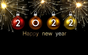 Happy New Year 2022, , 2022 New Year, Christmas balls, 2022 background with balls, sparklers, New Year 2022, night, 2022 concepts HD wallpaper