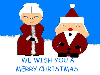 Mr. and Mrs. Santy Claus, blue, mrs claus, snow, christmas, santa HD wallpaper